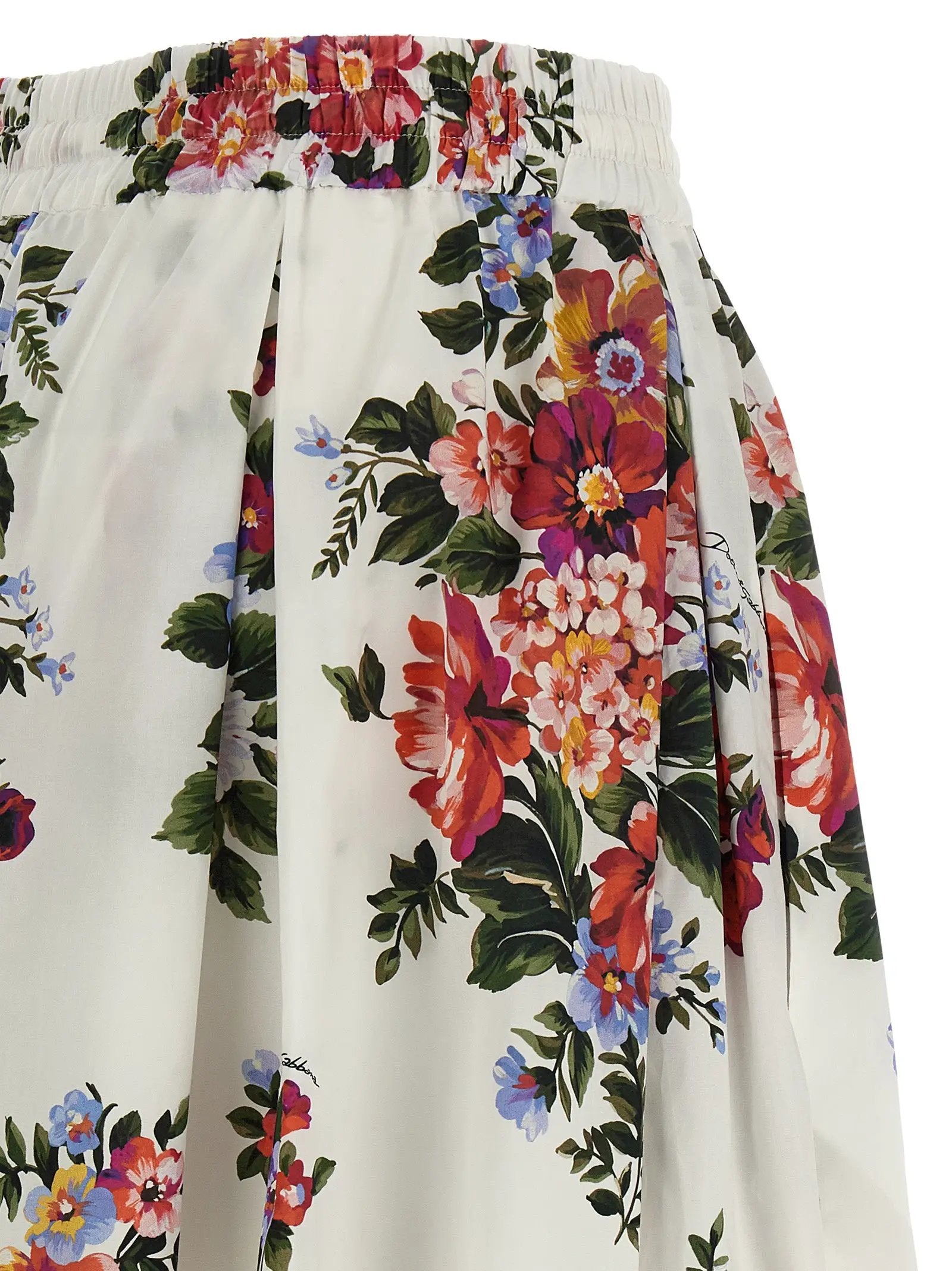 Jupe midi Dolce & Gabbana en coton blanc