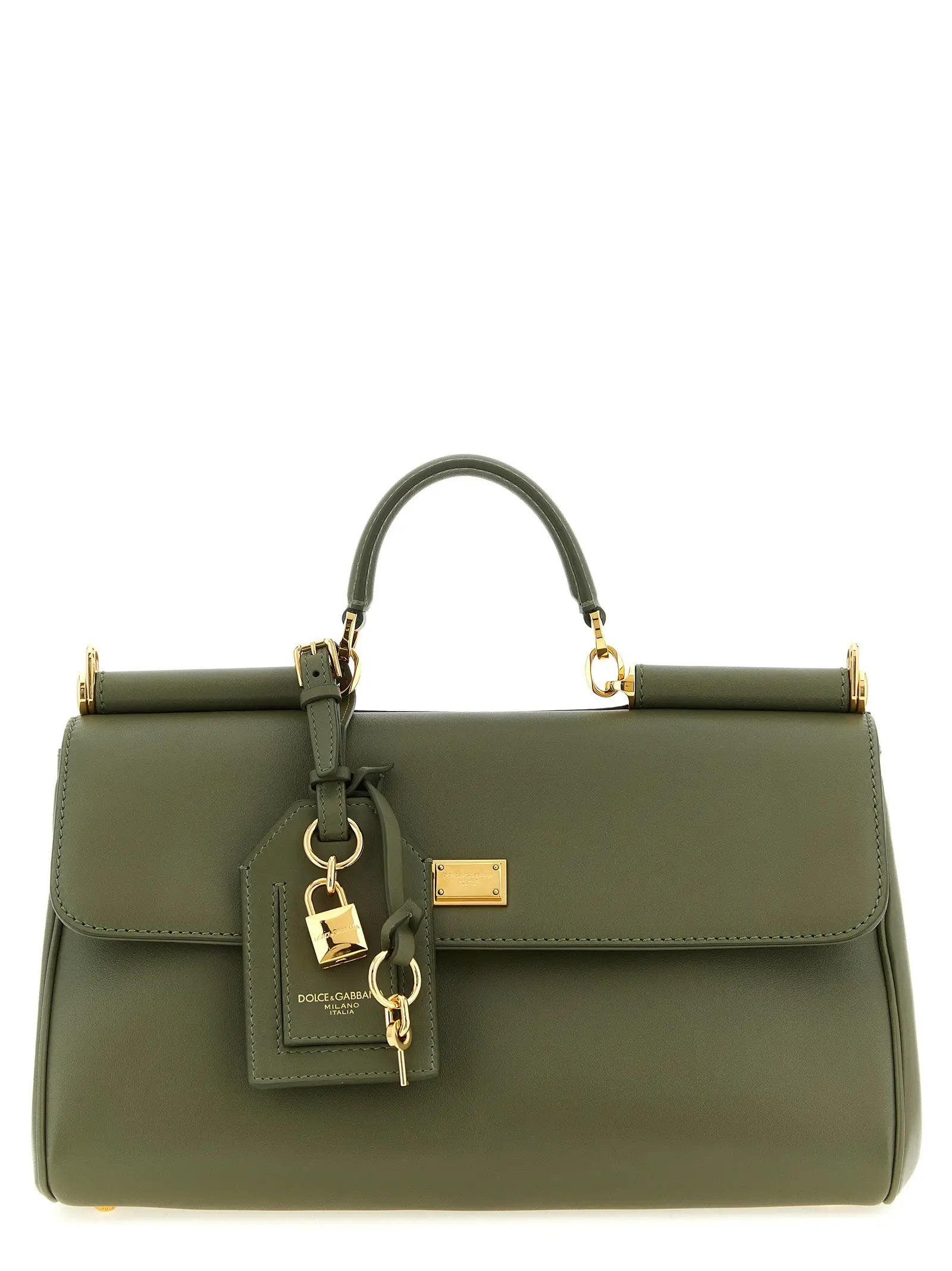 Sac à main bicolore en cuir de veau Dolce & Gabbana