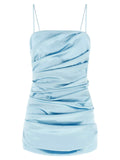 Dolce & Gabbana Blue Acetate Short Dress