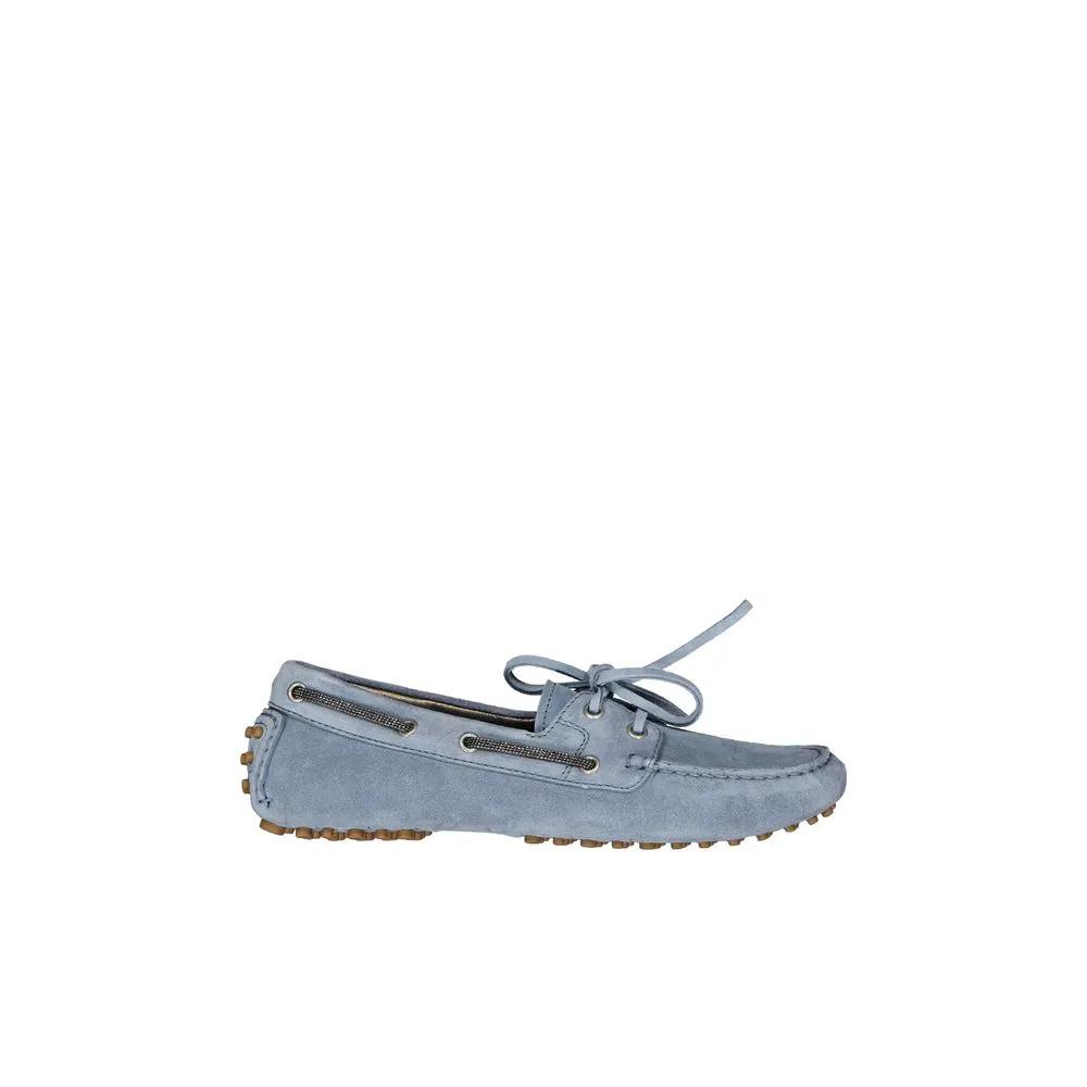Brunello Cucinelli Blue Leather Moccassin