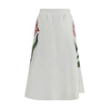 FARM RIO White Linen Midi Skirt