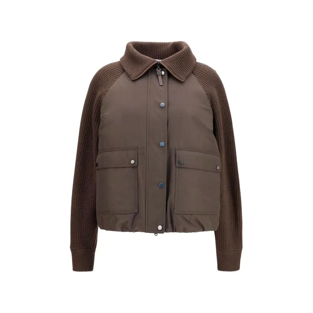 Brunello Cucinelli Brown Polyester Full-Length Jacket