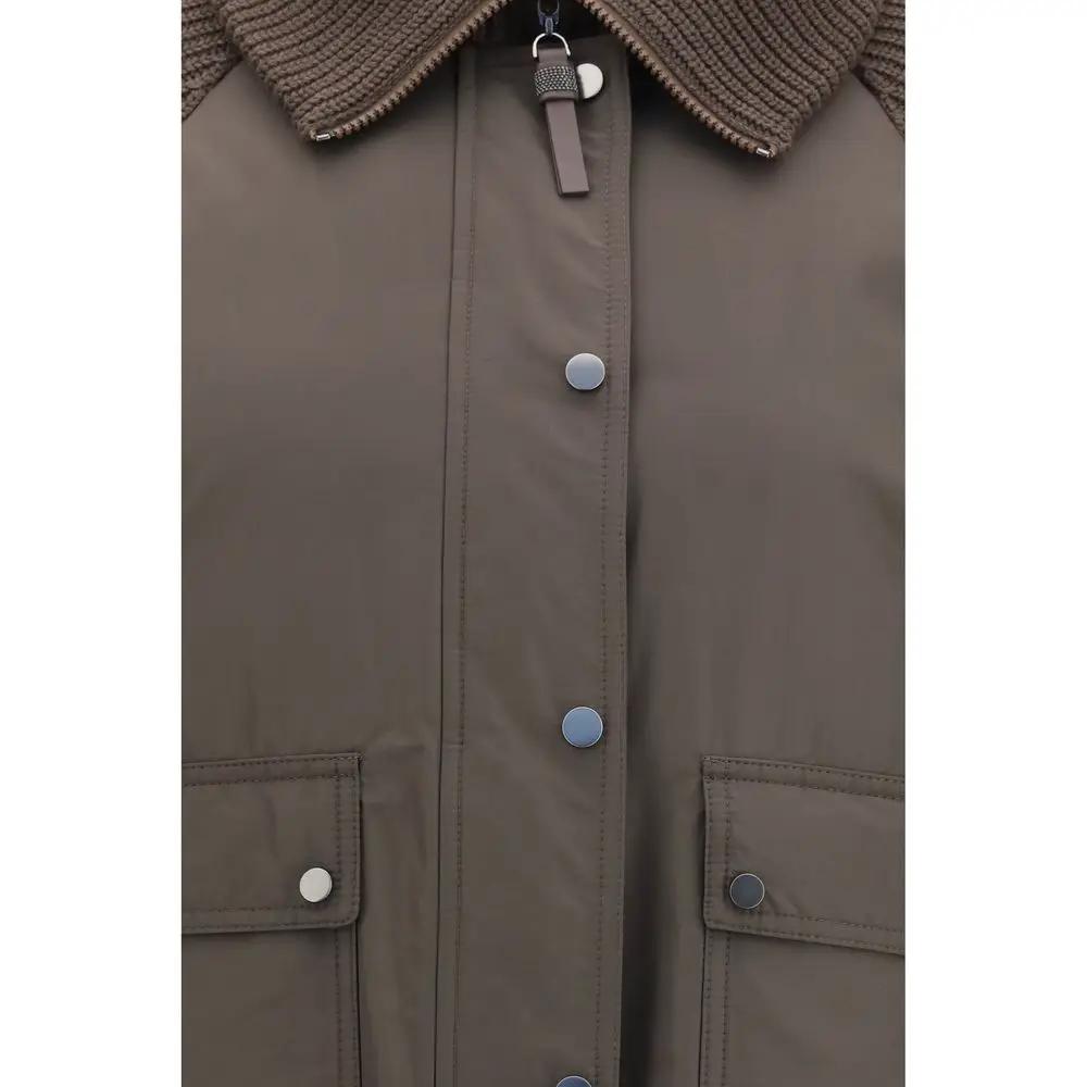 Brunello Cucinelli Brown Polyester Full-Length Jacket