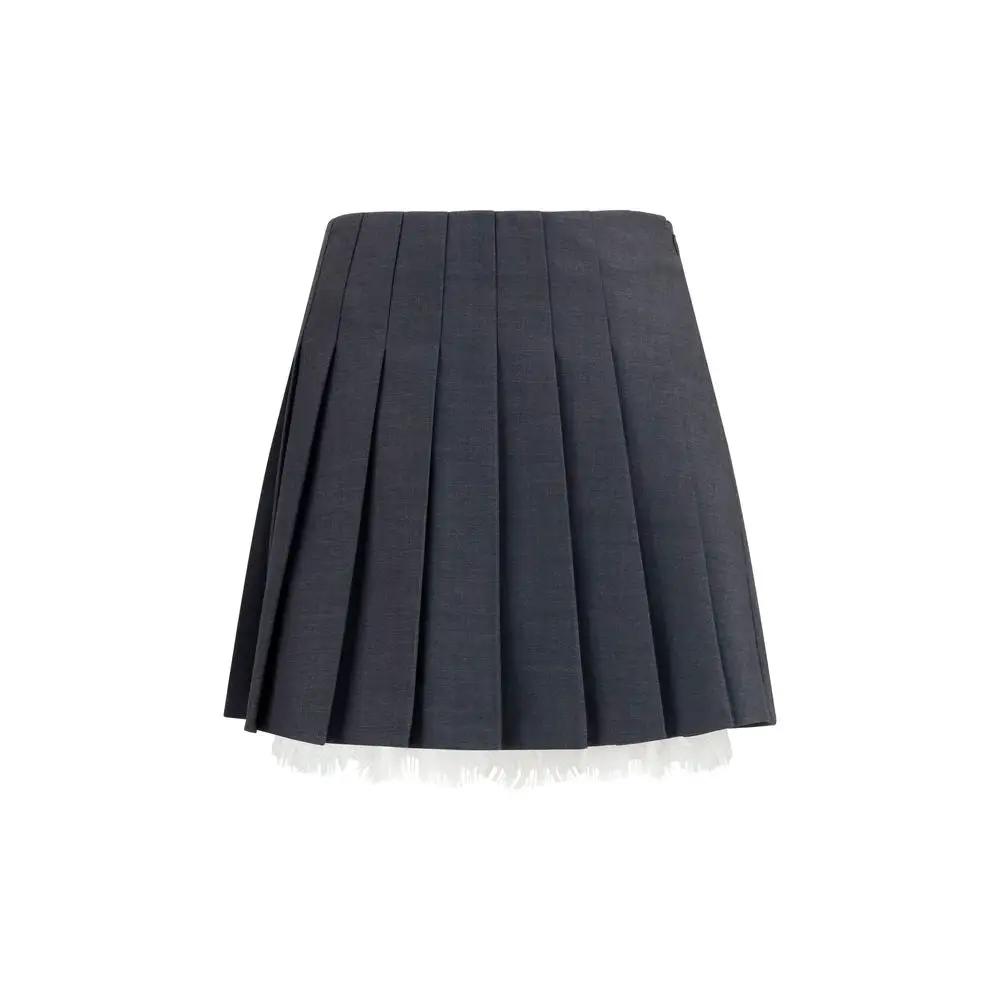 Self-Portrait Gray Polyamide Mini Skirt