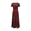 Self-Portrait Bordeaux Polyester Cocktail Dress