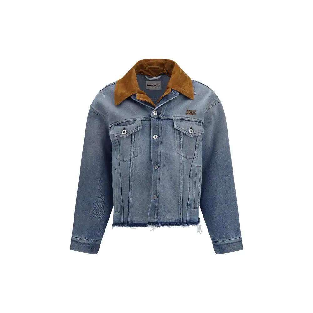 Miu Miu Blue Cotton Denim Jacket