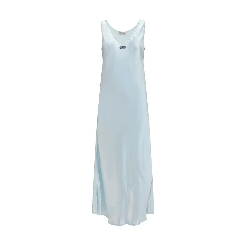 Miu Miu Blue Viscose Casual Dress