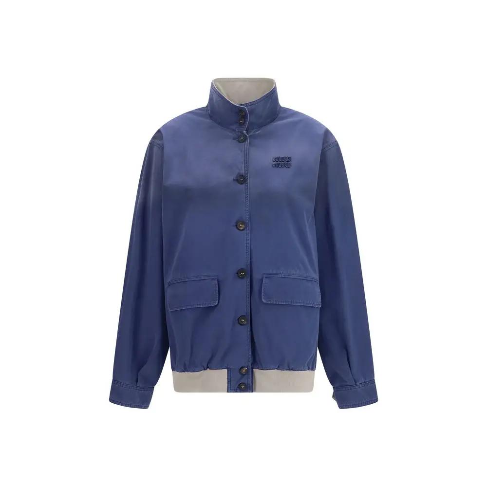 Miu Miu Blue Cotton Bomber