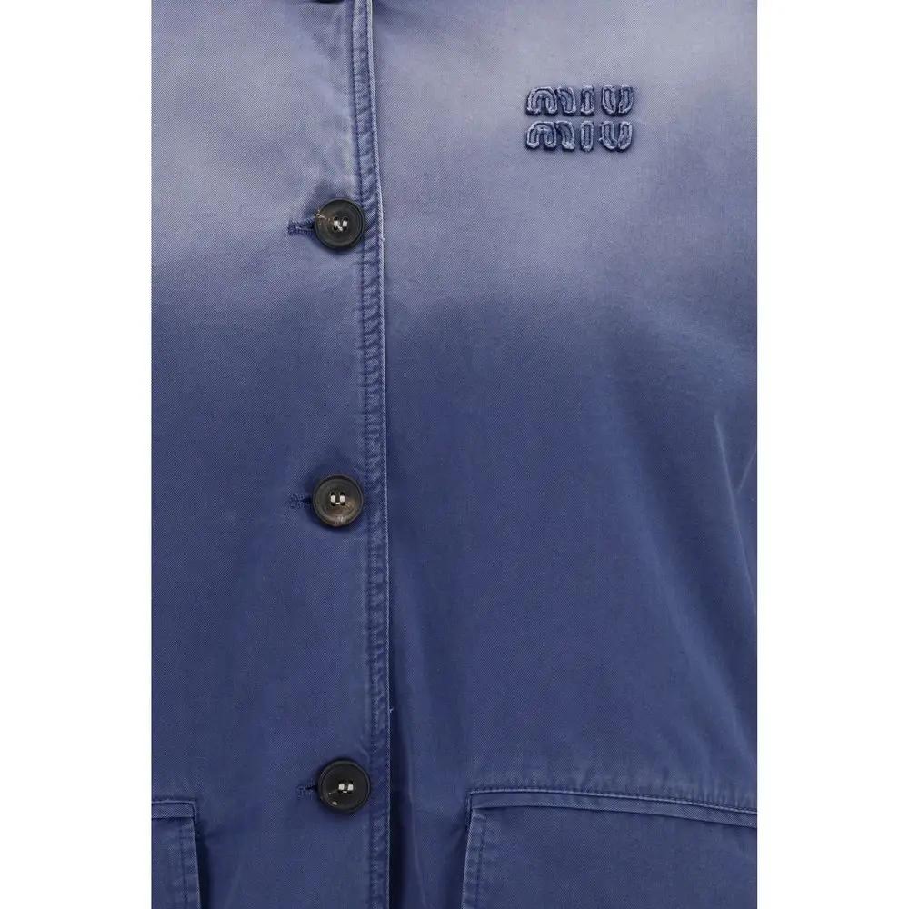 Miu Miu Blue Cotton Bomber