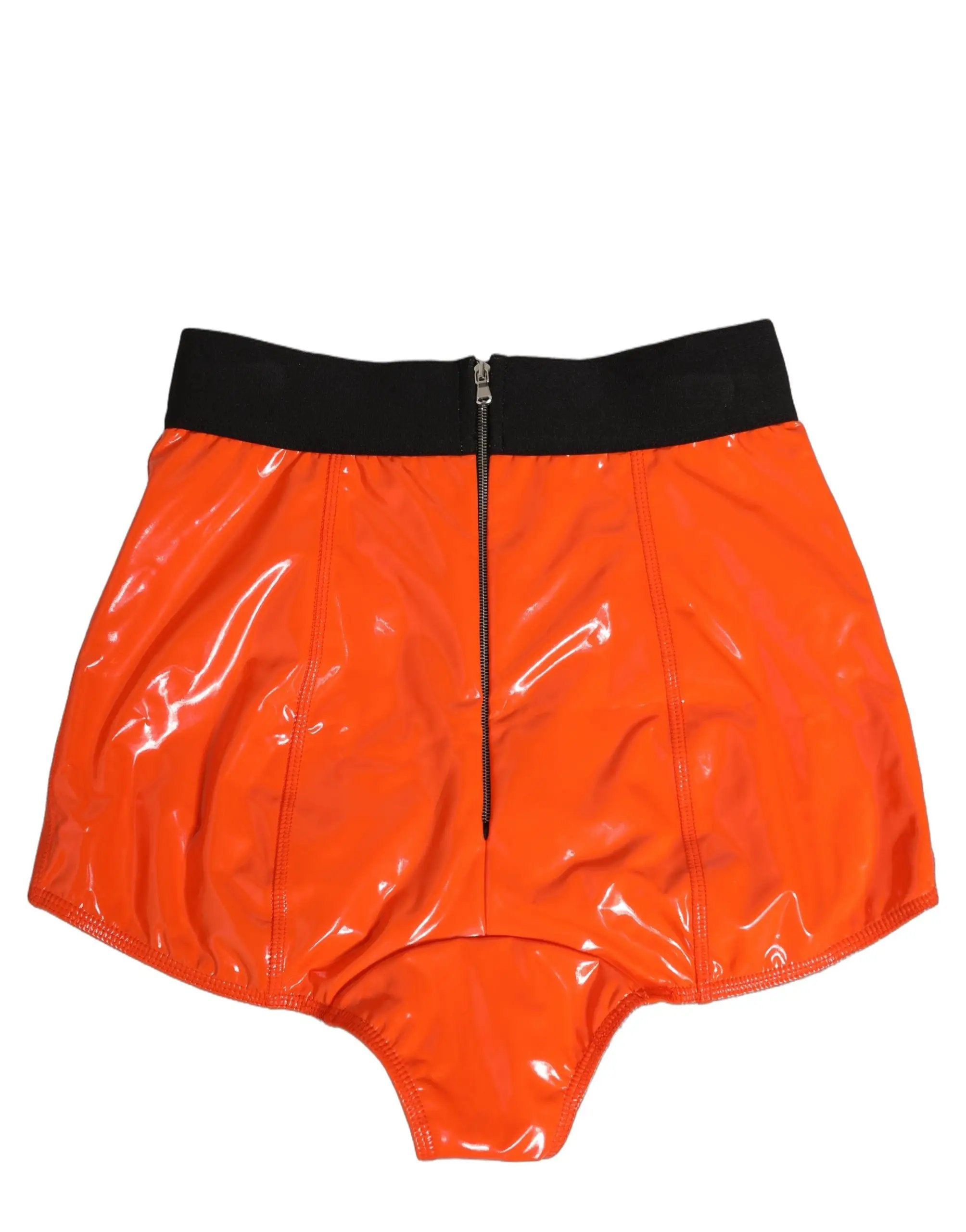 Dolce & Gabbana Culotte gainante taille haute en polyester orange avec logo
