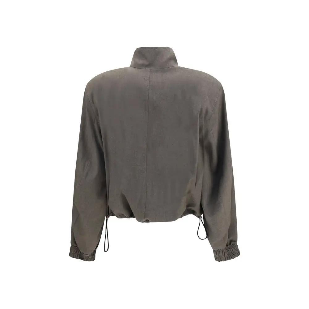 The Attico Brown Wool Oves Aries Bomber