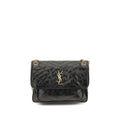 Sac bandoulière Saint Laurent Bos Taurus en cuir de veau noir