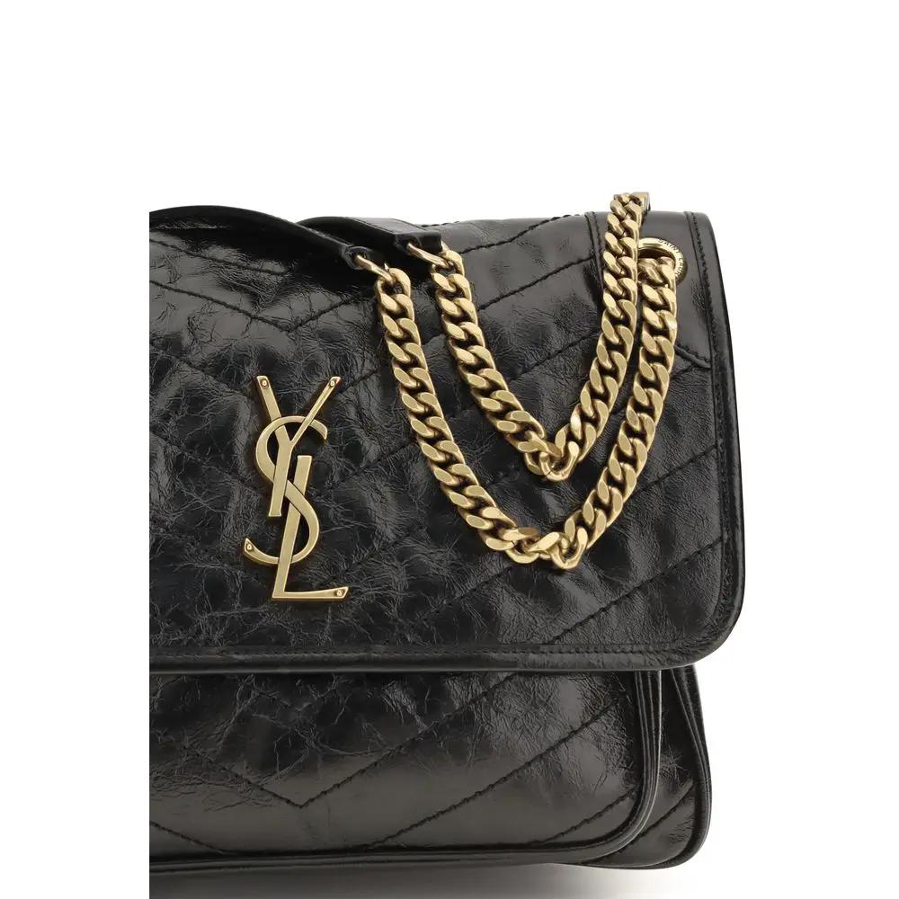 Sac bandoulière Saint Laurent Bos Taurus en cuir de veau noir