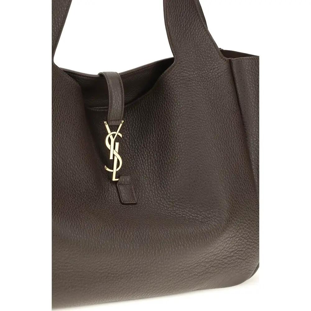 Saint Laurent Brown Calf Leather Bos Taurus Shoulder Bag