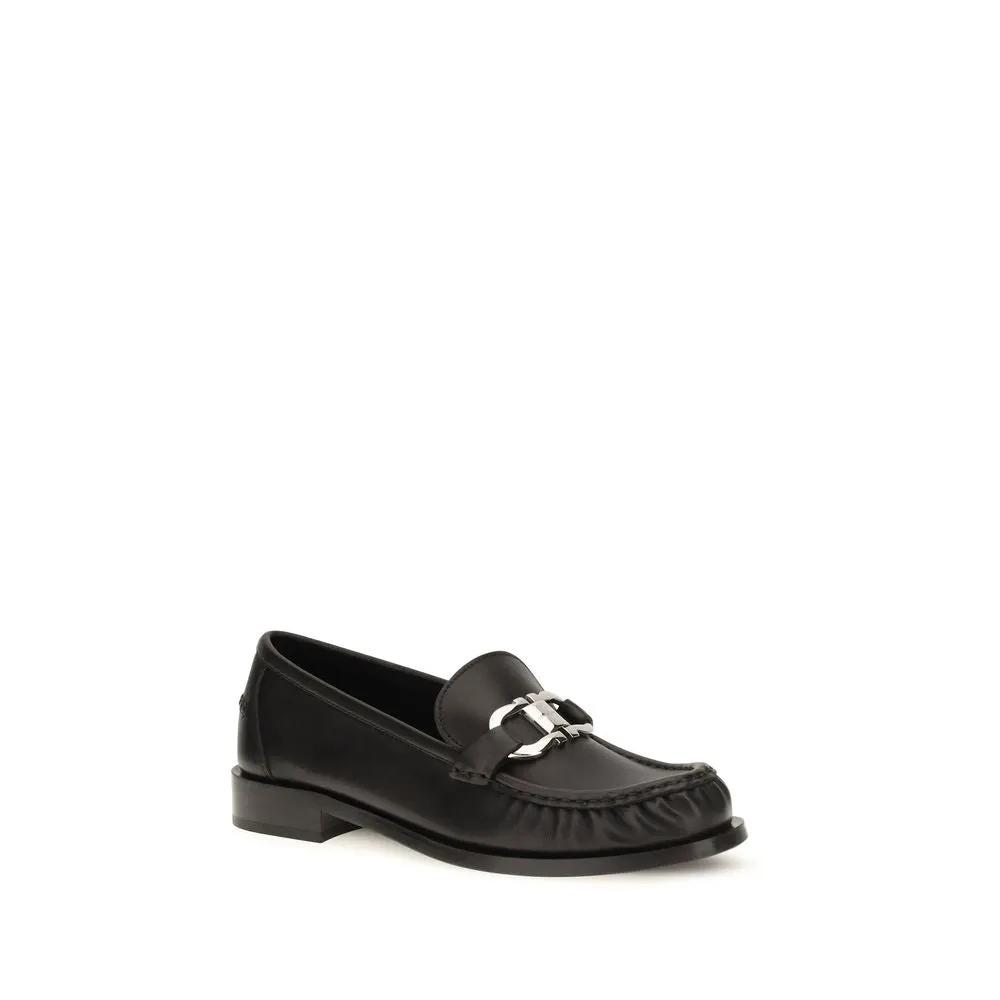 Mocassins à enfiler Ferragamo Bos Taurus en cuir de veau noir