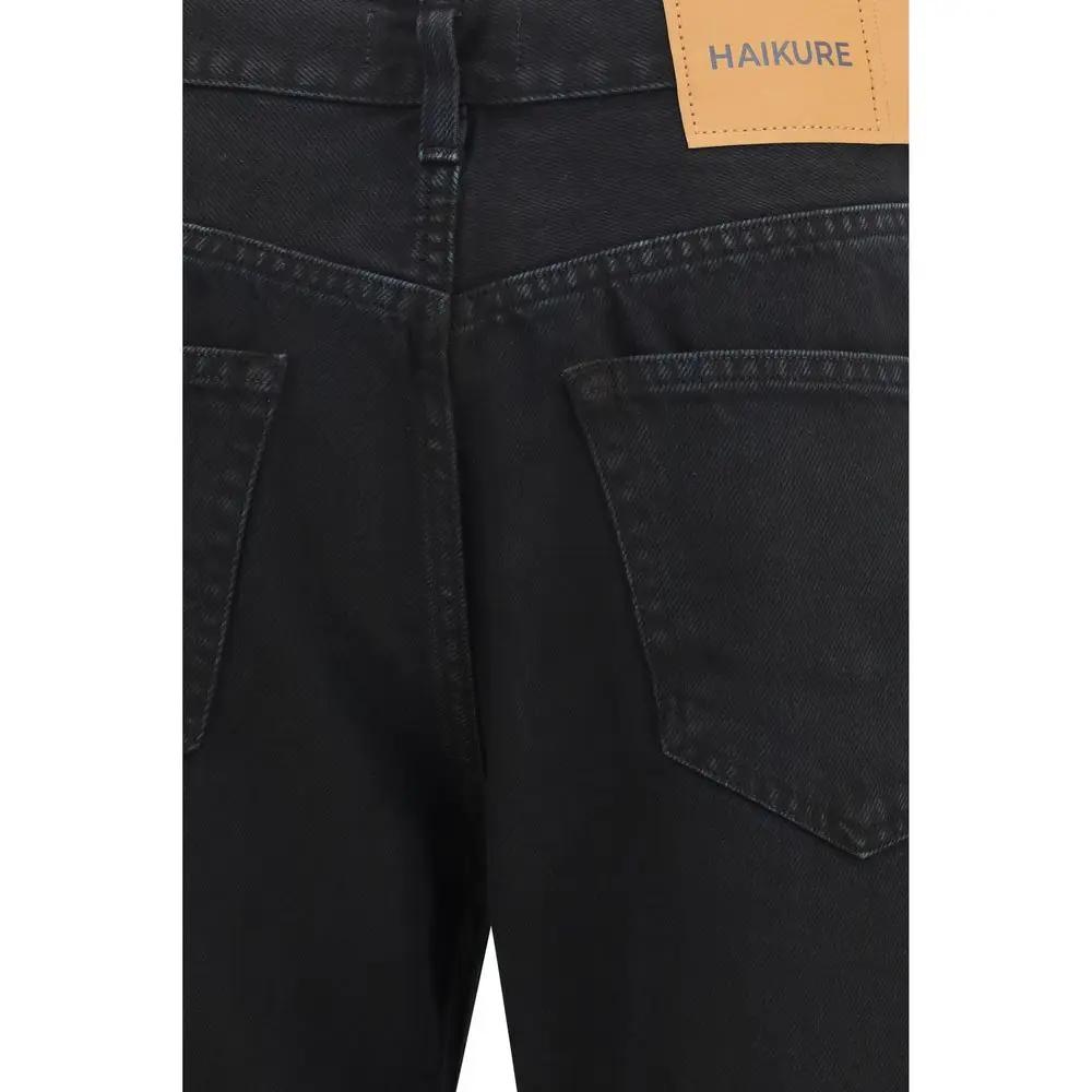 Jean droit en coton noir Haikure