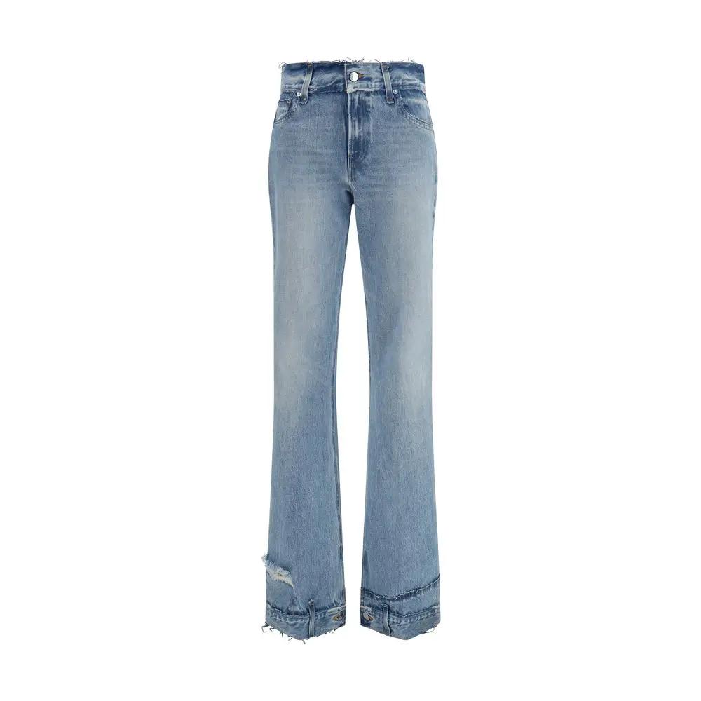 Jean évasé en coton bleu Haikure