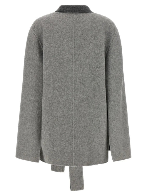 Cardigan en laine gris Alberta Ferretti