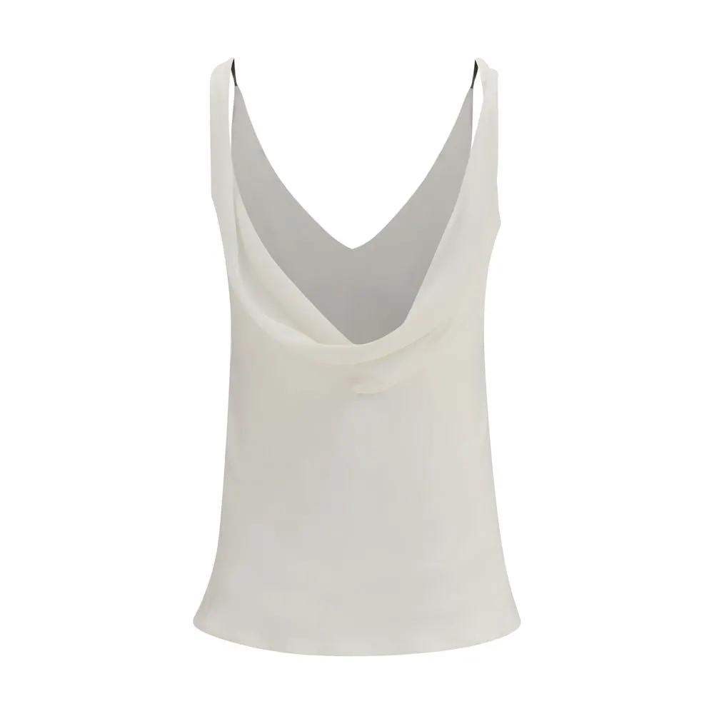 Brunello Cucinelli Beige Silk Blouse