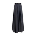 Self-Portrait Gray Polyester Long Skirt