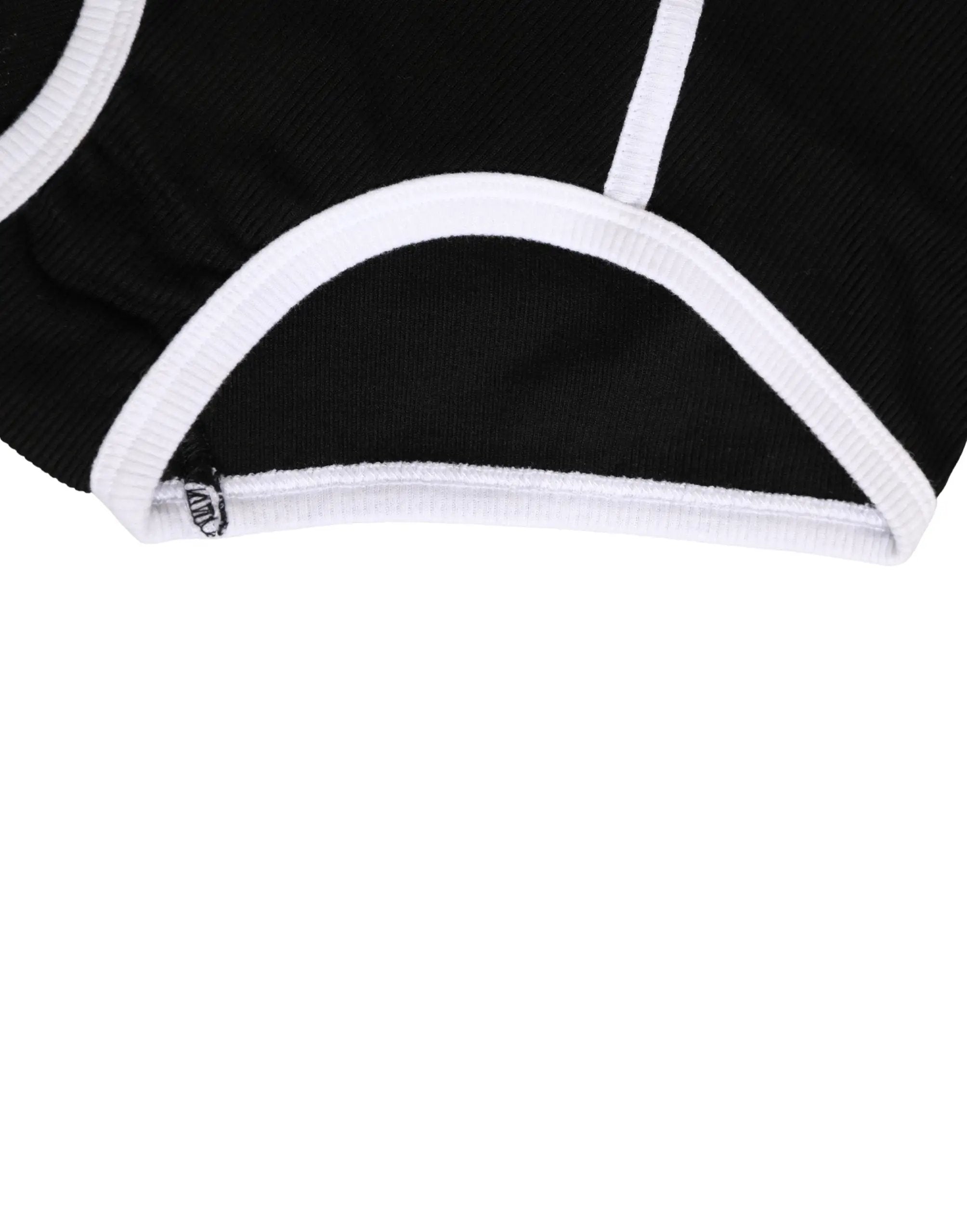 Dolce & Gabbana Black White Logo Waistband Coulotte Panty Underwear
