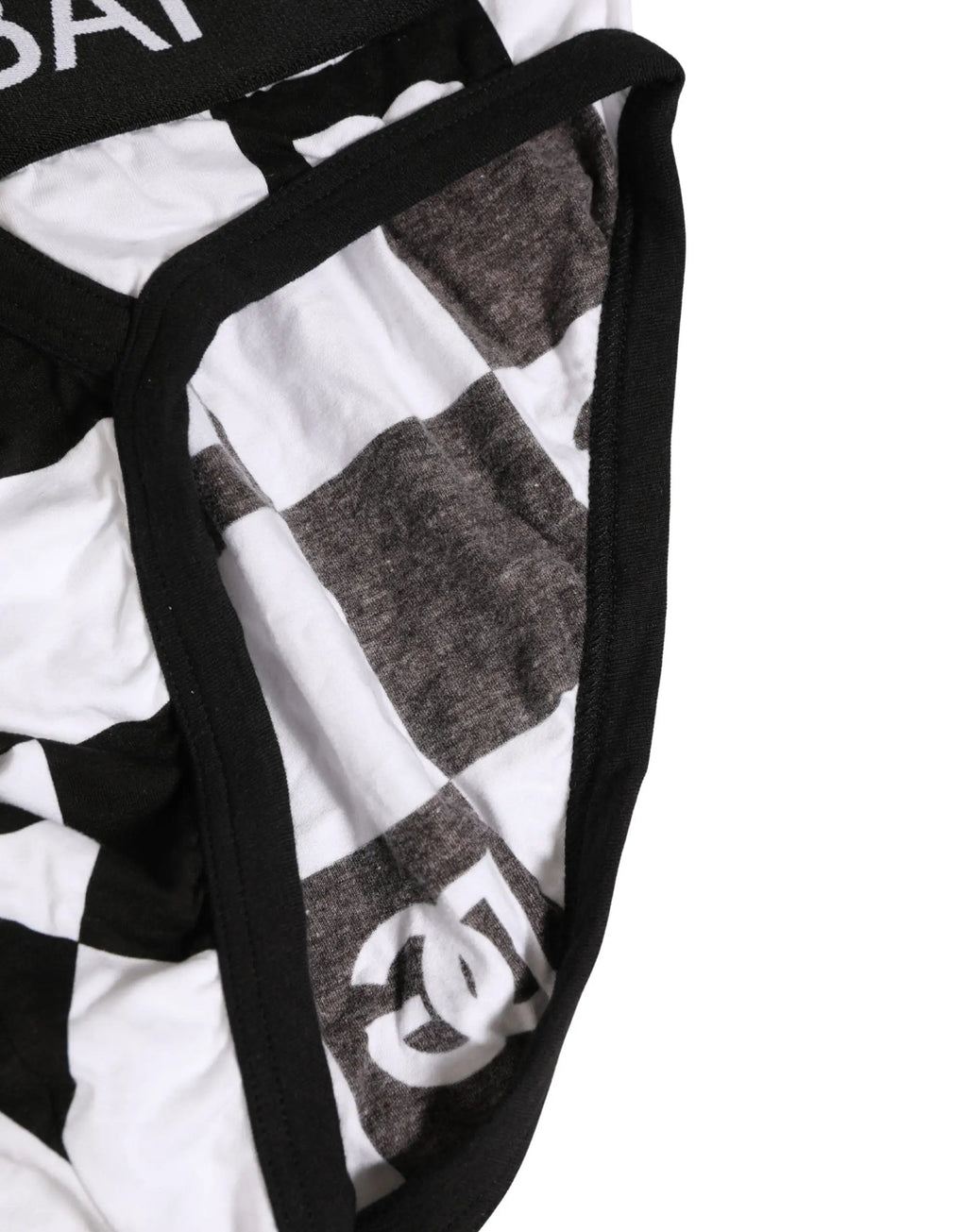 Dolce & Gabbana Black White Logo Checkered Midi Brief Underwear