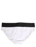 Dolce & Gabbana White Stretch Drawstring Swim Brief Swimwear