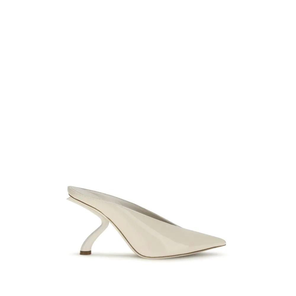 Ferragamo Beige Calf Leather Bos Taurus Mules