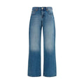 7FOR Blue Cotton Straight-Leg Jeans