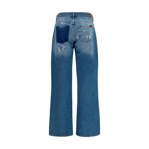 Jean droit en coton bleu 7FOR