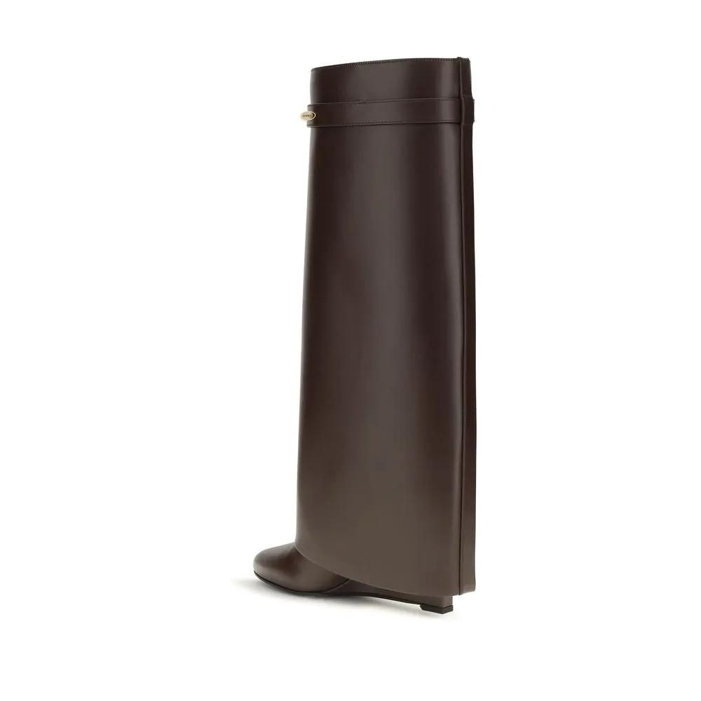 Givenchy Brown Calf Leather Bos Taurus High Heel Boots