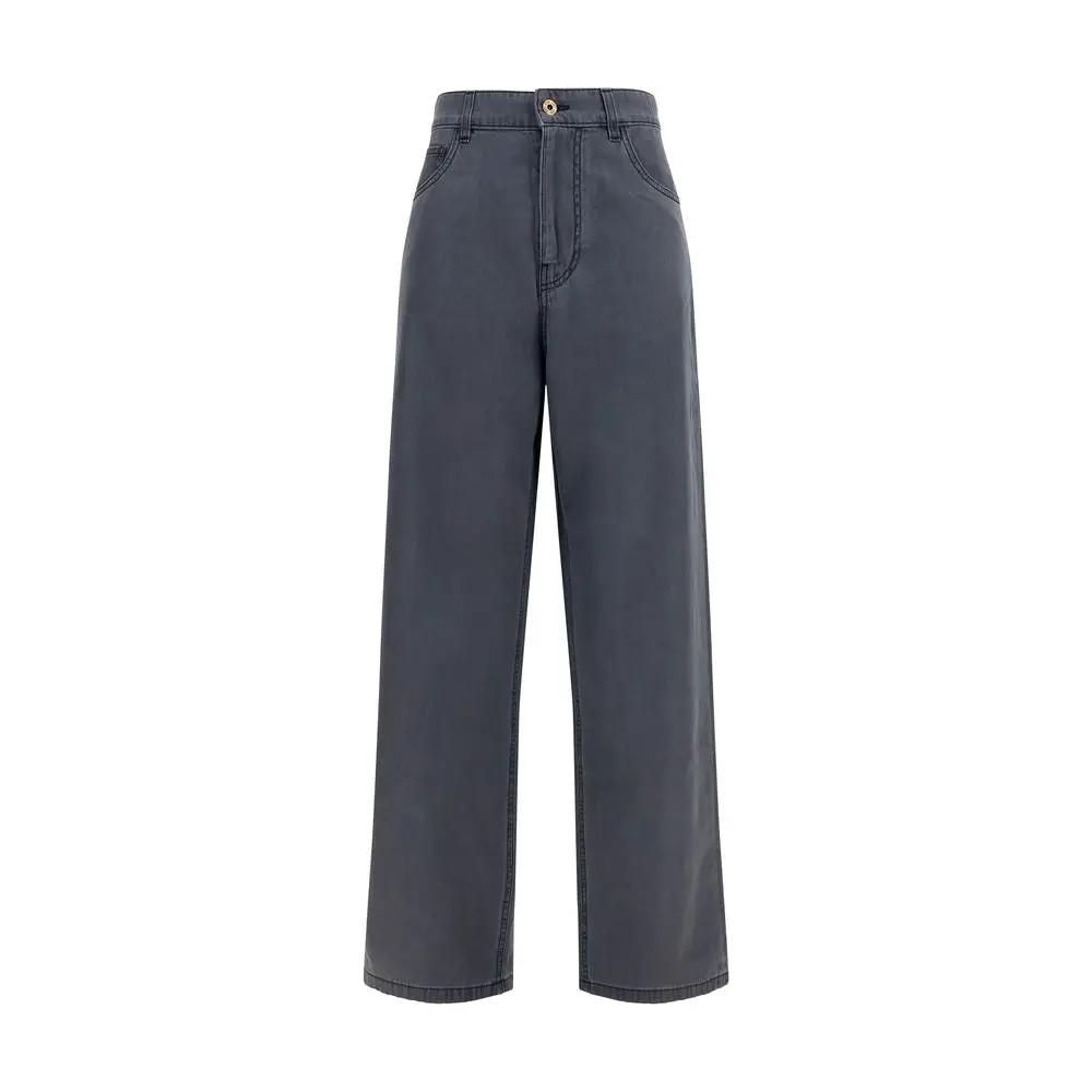 Miu Miu Black Cotton Straight-Leg Jeans