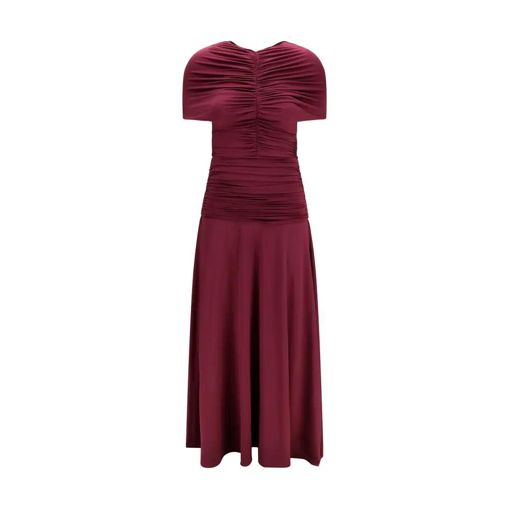 Self-Portrait Bordeaux Viscose Casual Dress