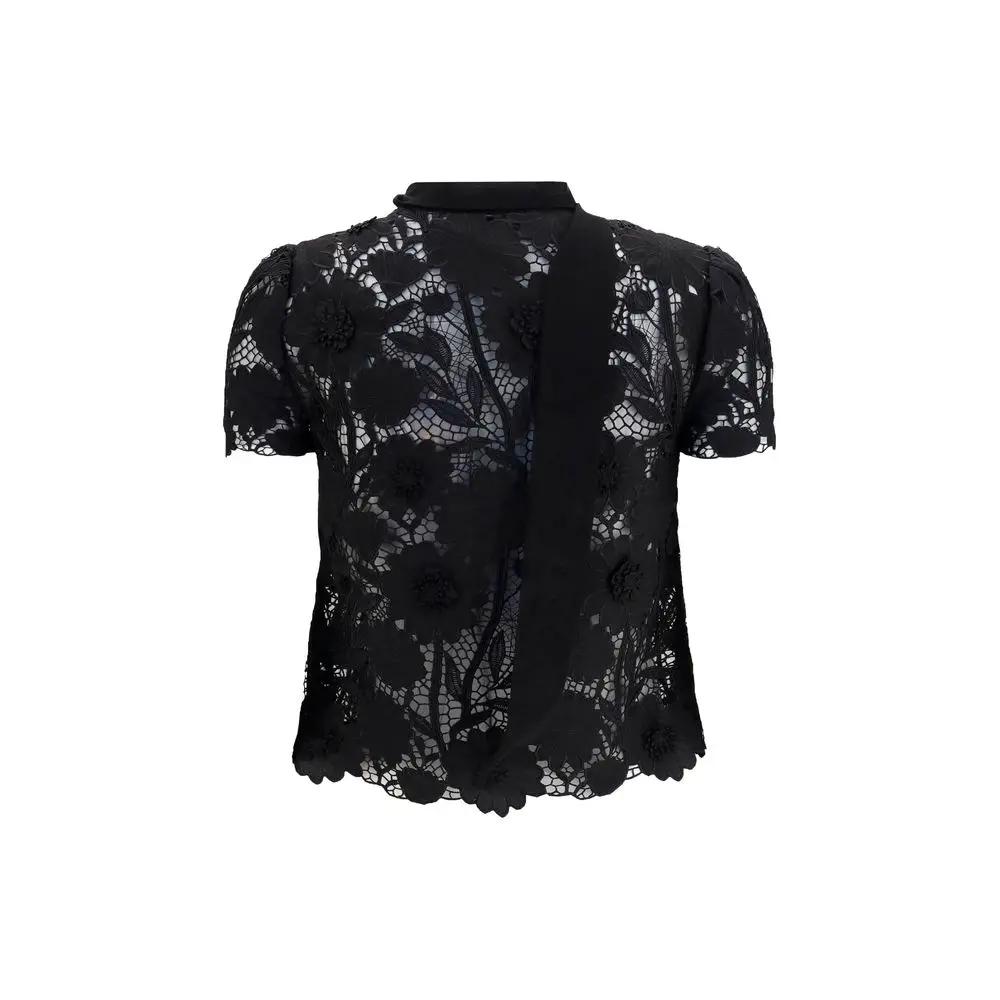 Self-Portrait Black Polyester Blouse