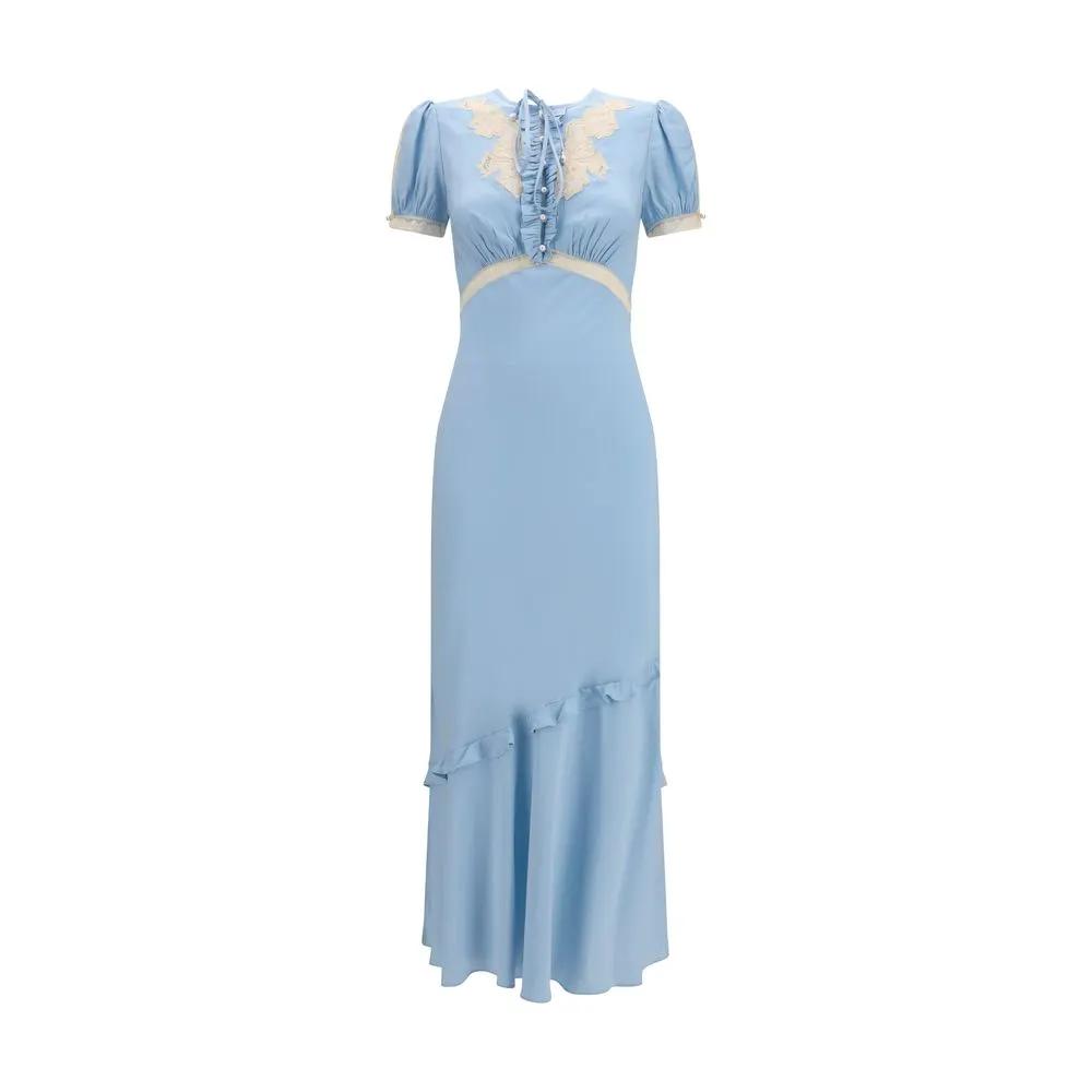 Self-Portrait Blue Viscose Casual Dress