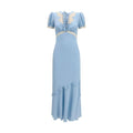 Self-Portrait Blue Viscose Casual Dress