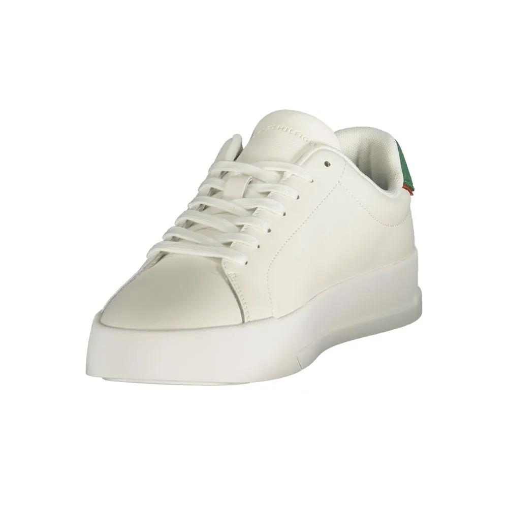 Tommy Hilfiger White Polyurethane Men's Sneaker