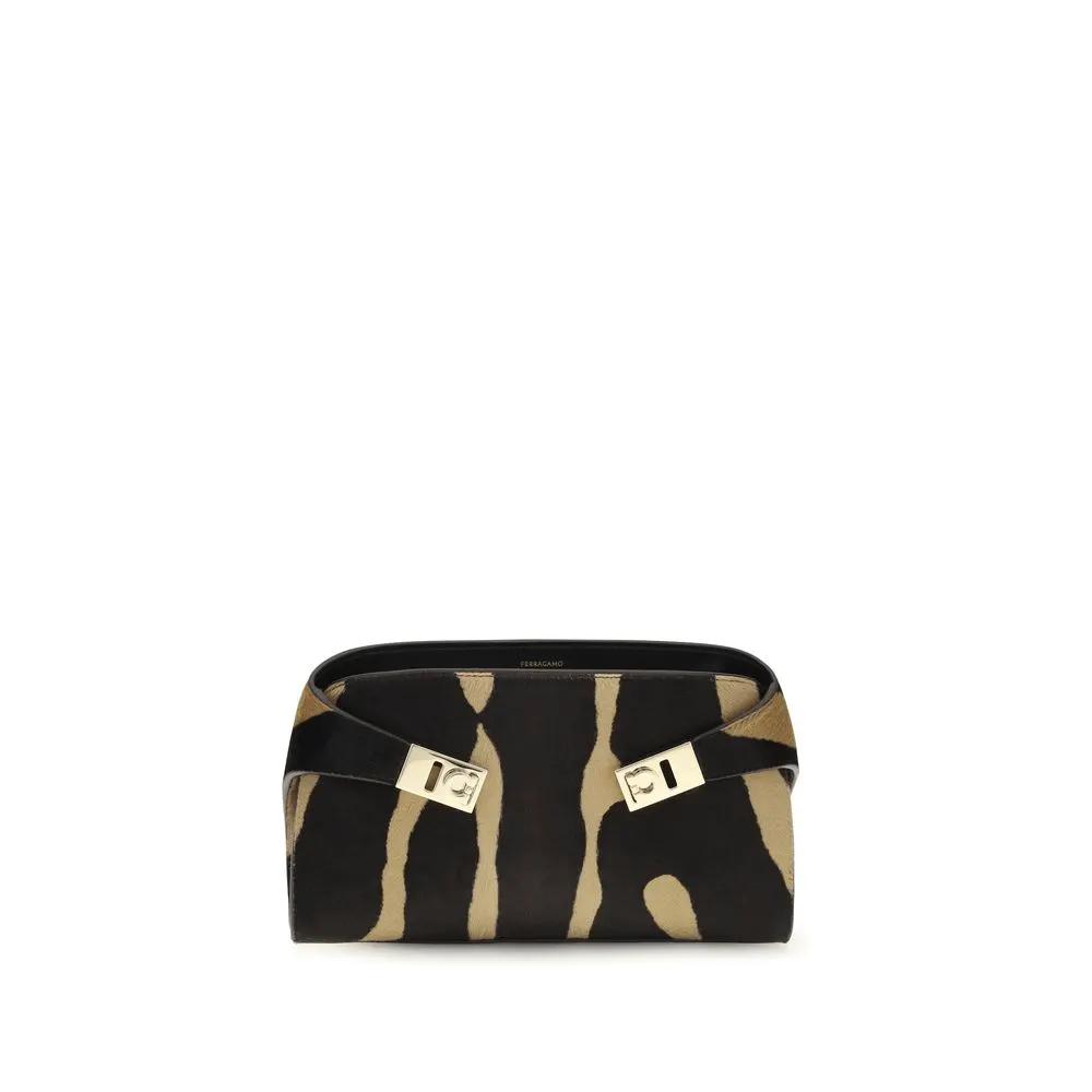 Sac à bandoulière Ferragamo marron en poils de veau