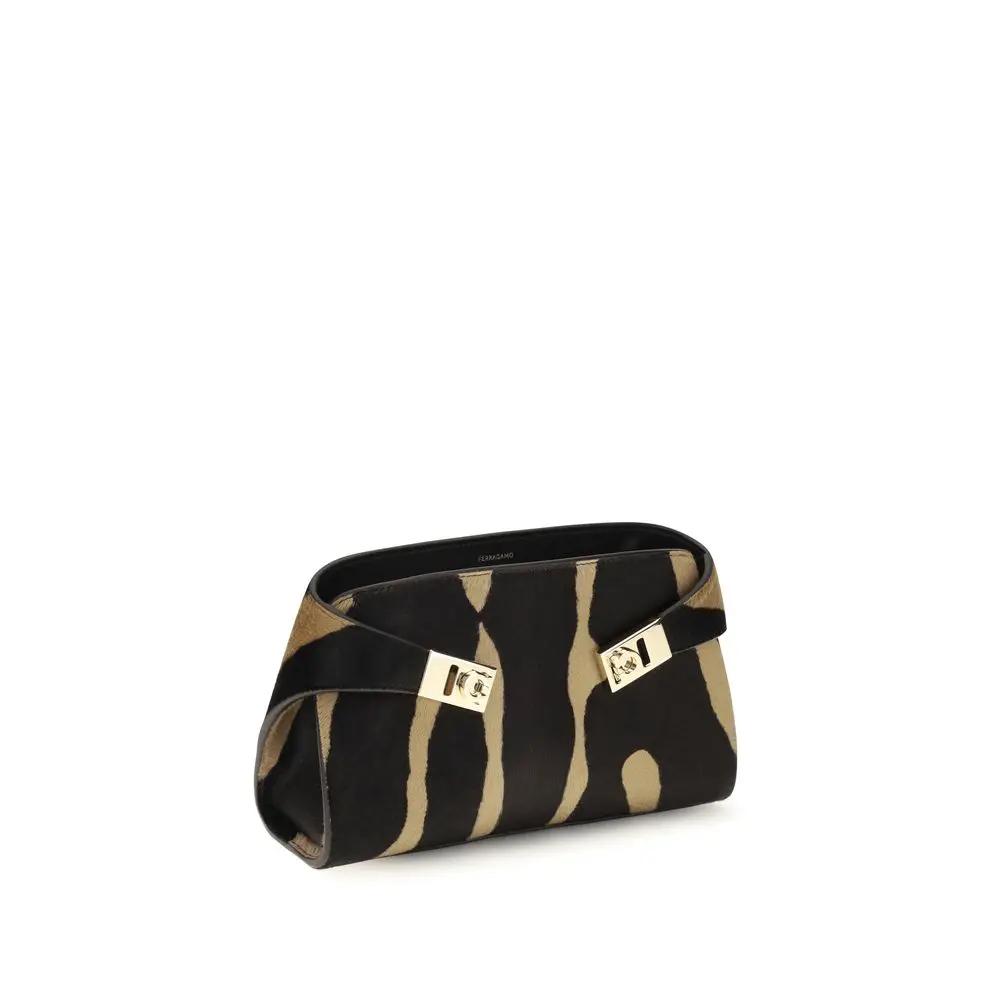 Sac à bandoulière Ferragamo marron en poils de veau