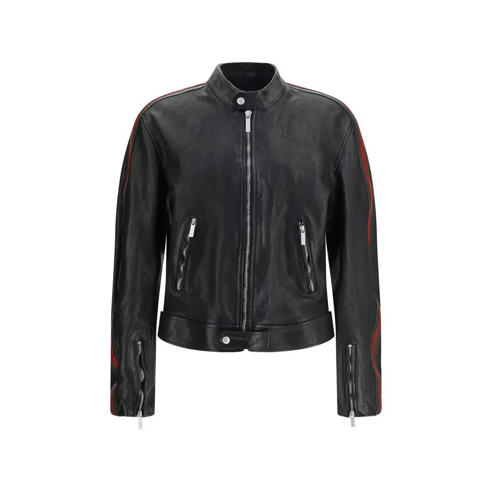 Gucci Black Buffalo Leather Bomber