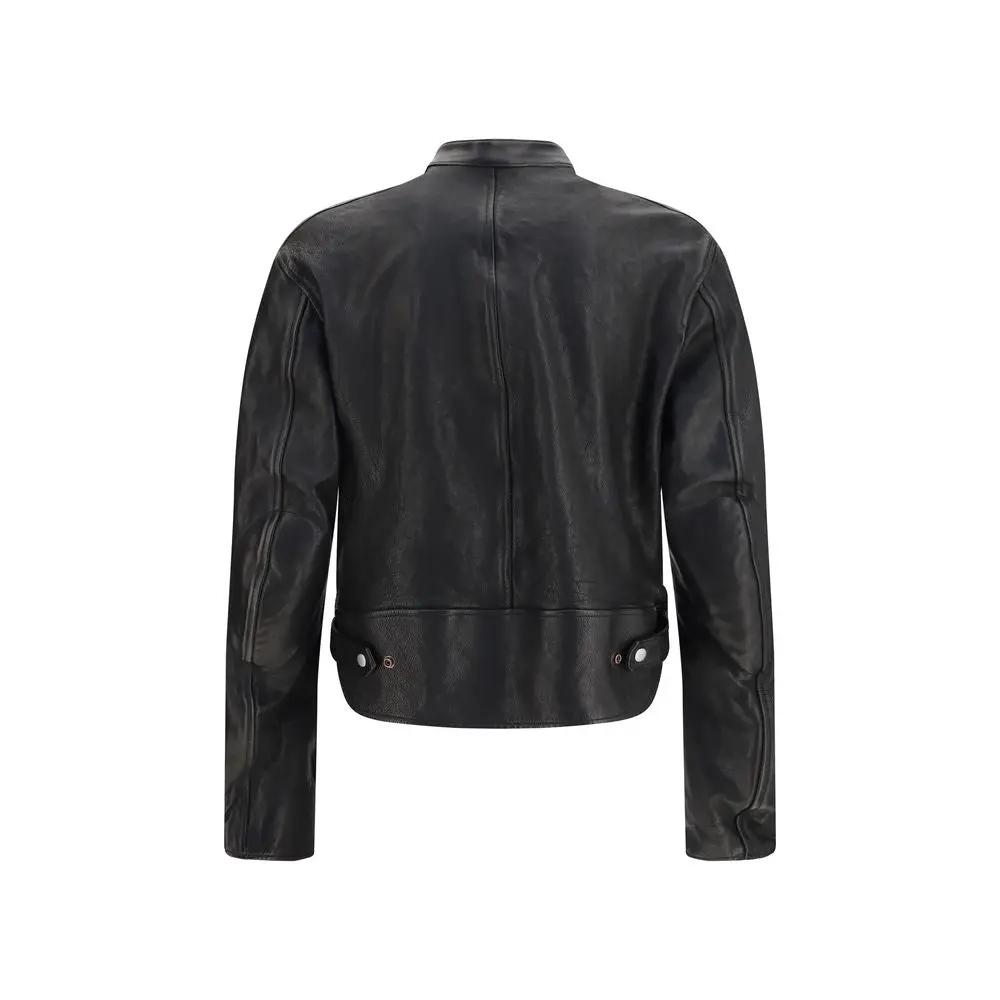 Gucci Black Buffalo Leather Bomber
