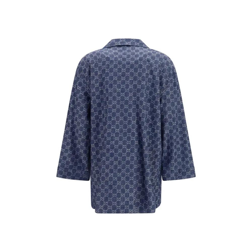 Veste longue Gucci en coton bleu