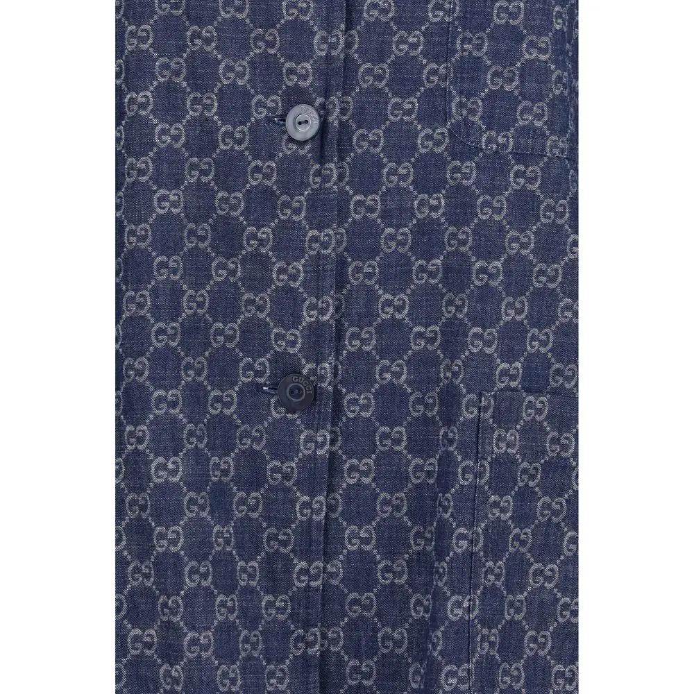 Veste longue Gucci en coton bleu