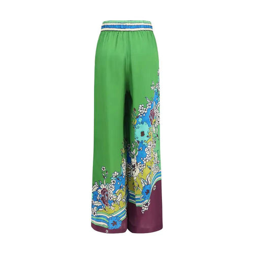 Pantalon décontracté en soie multicolore Alemais