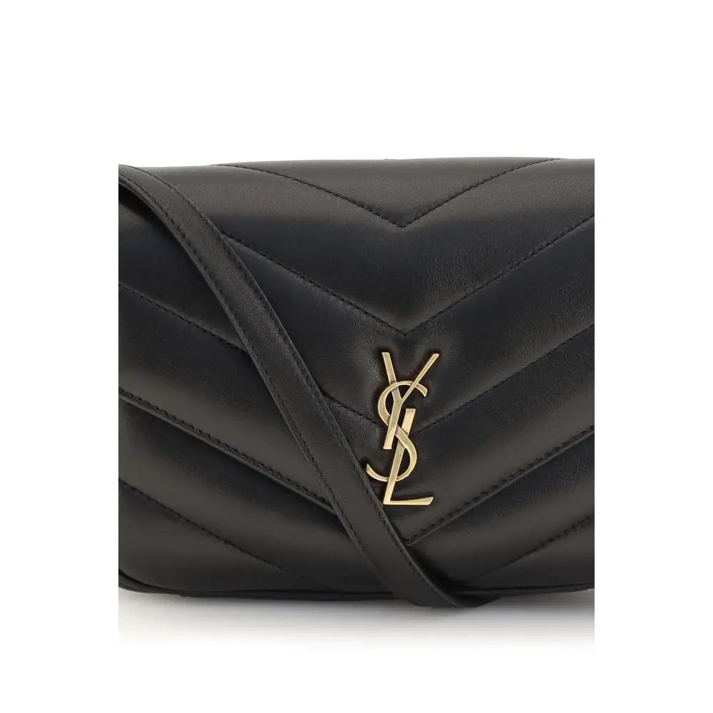 Saint Laurent Black Lamb Ovis Aries Aries Shoulder Bag