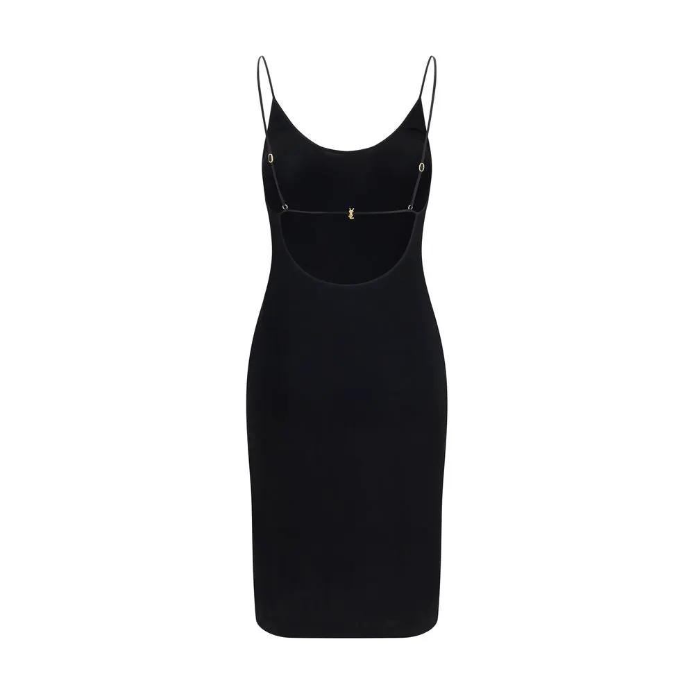 Saint Laurent Black Viscose Cocktail Dress