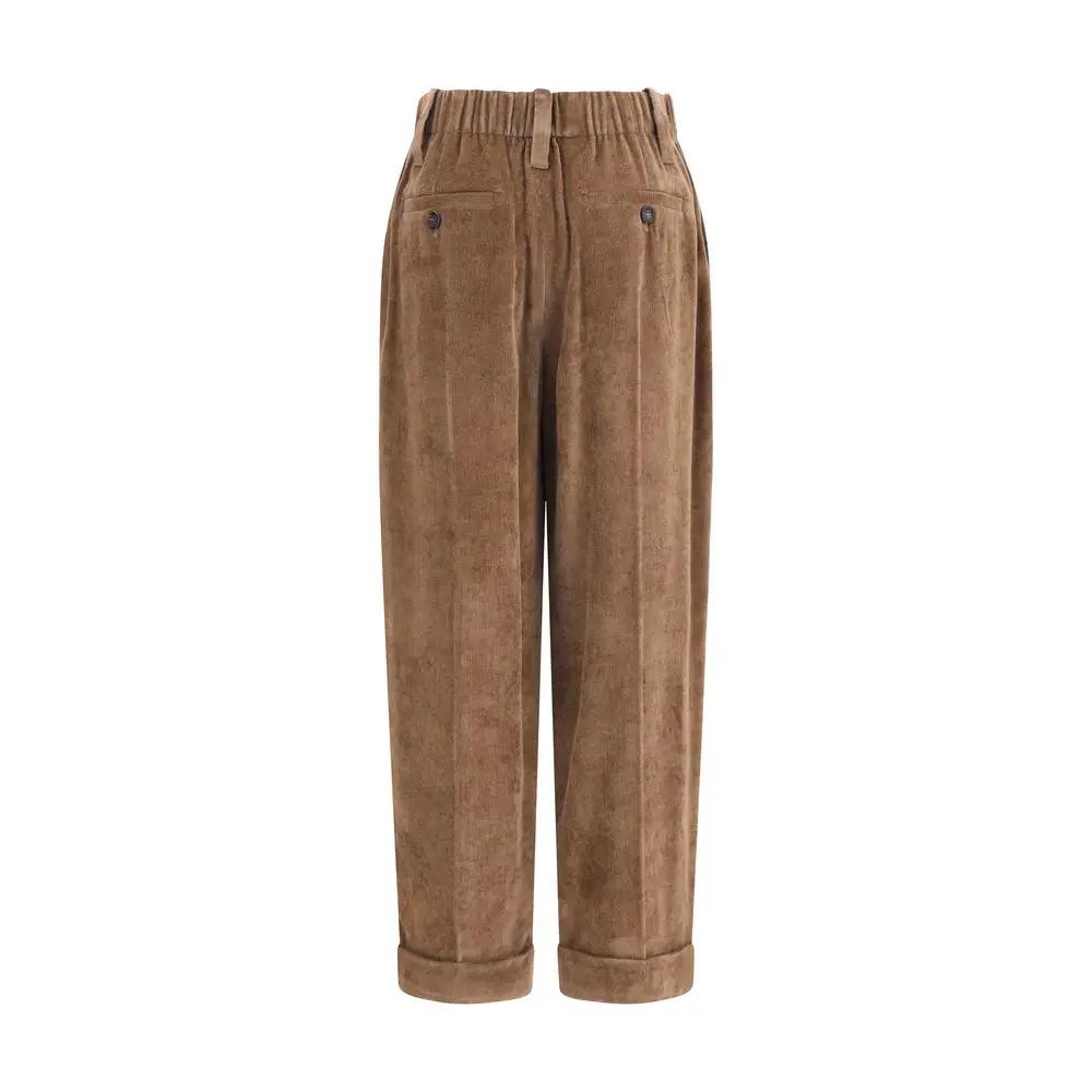 Brunello Cucinelli Brown Viscose Casual Pants