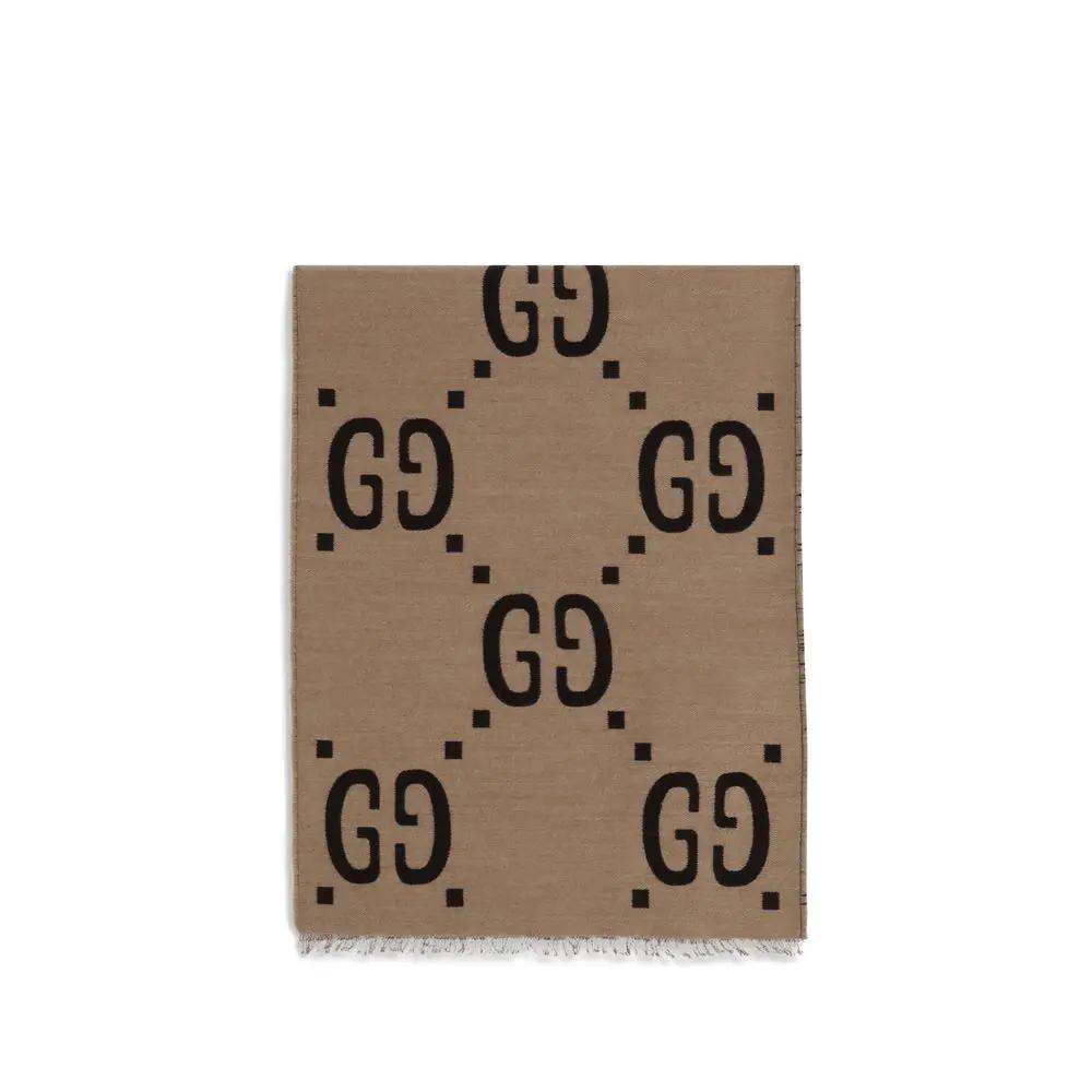 Écharpe en soie marron Gucci