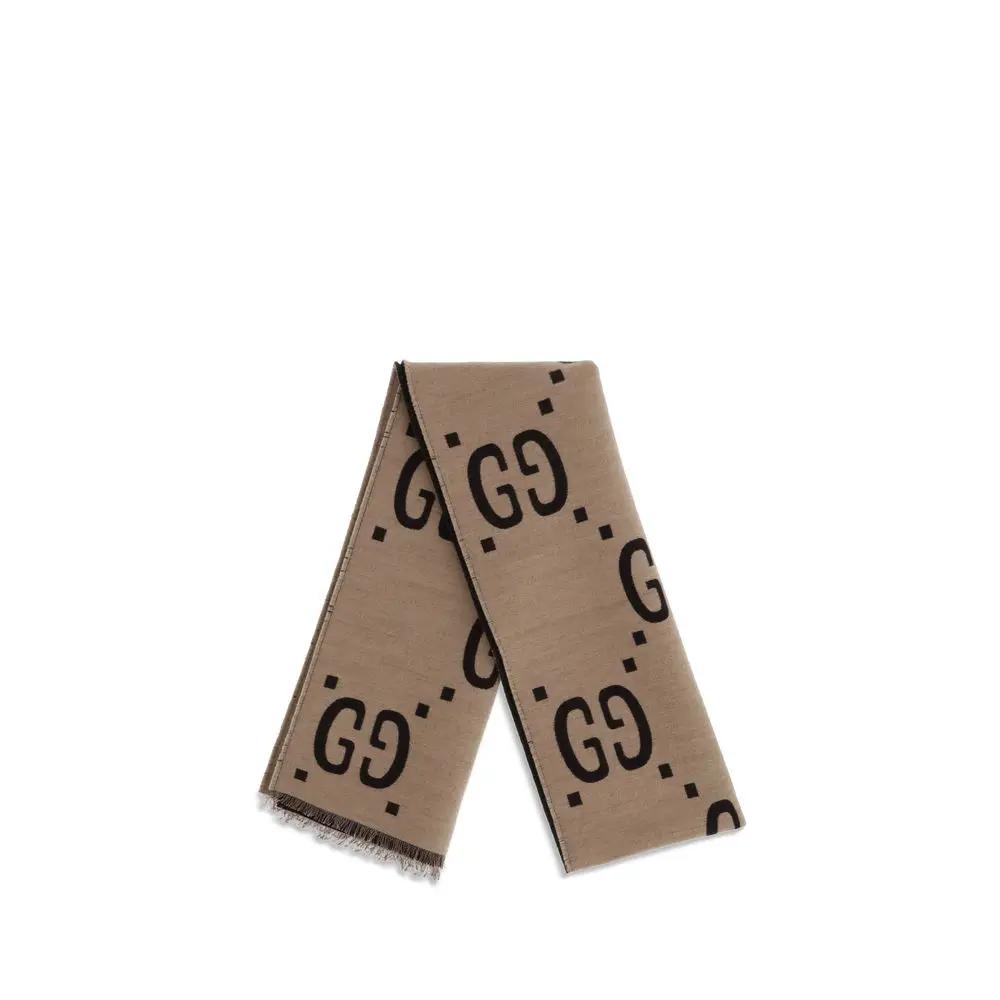 Écharpe en soie marron Gucci
