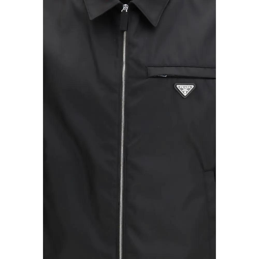 Veste longue Prada en polyamide recyclé noir